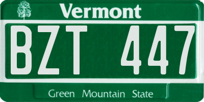 VT license plate BZT447