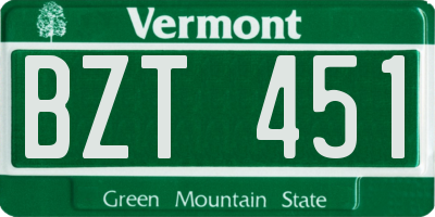 VT license plate BZT451