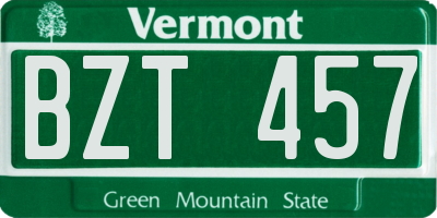 VT license plate BZT457