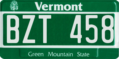 VT license plate BZT458