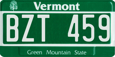 VT license plate BZT459