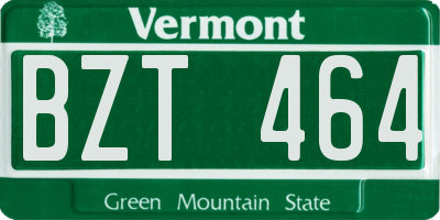VT license plate BZT464