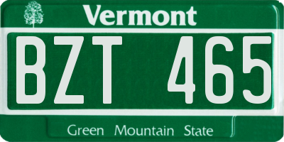VT license plate BZT465