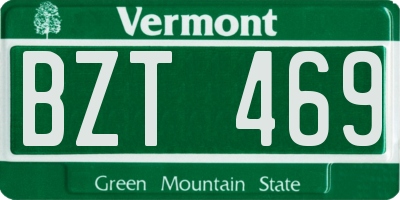 VT license plate BZT469