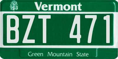 VT license plate BZT471