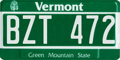 VT license plate BZT472