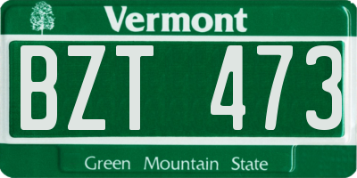 VT license plate BZT473