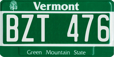 VT license plate BZT476