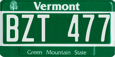VT license plate BZT477