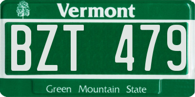 VT license plate BZT479