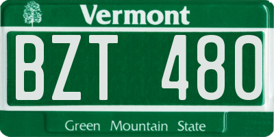 VT license plate BZT480