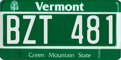 VT license plate BZT481