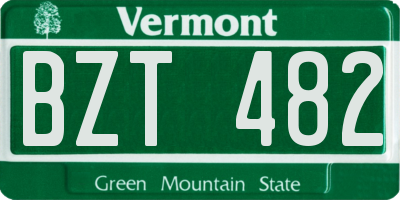 VT license plate BZT482