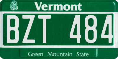 VT license plate BZT484