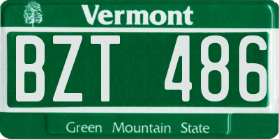 VT license plate BZT486