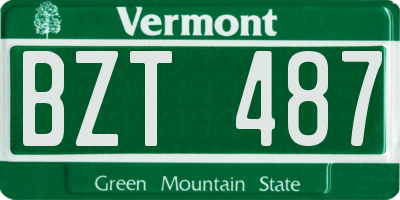 VT license plate BZT487