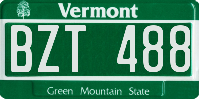 VT license plate BZT488