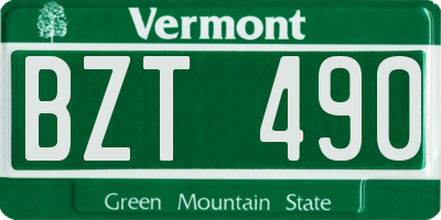 VT license plate BZT490
