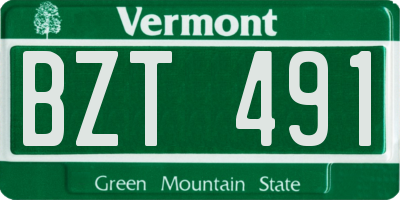 VT license plate BZT491