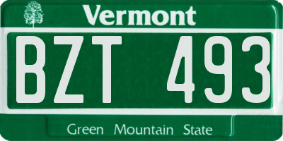 VT license plate BZT493