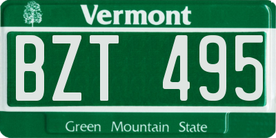VT license plate BZT495