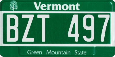 VT license plate BZT497