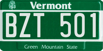 VT license plate BZT501
