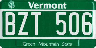 VT license plate BZT506