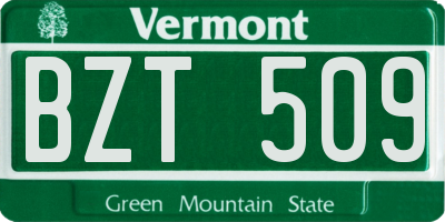 VT license plate BZT509