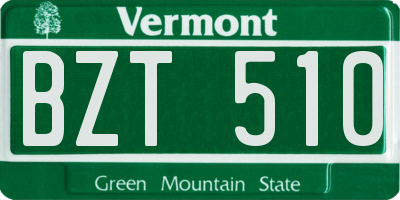 VT license plate BZT510
