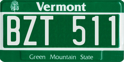 VT license plate BZT511