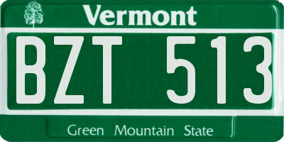 VT license plate BZT513