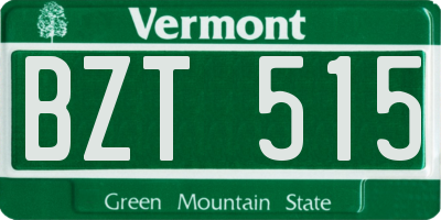 VT license plate BZT515
