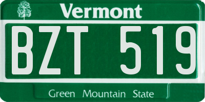 VT license plate BZT519