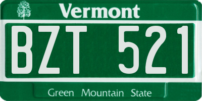 VT license plate BZT521