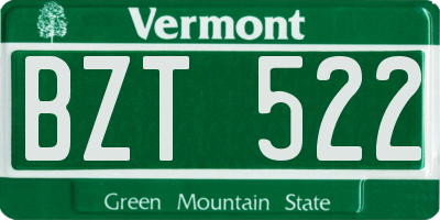 VT license plate BZT522