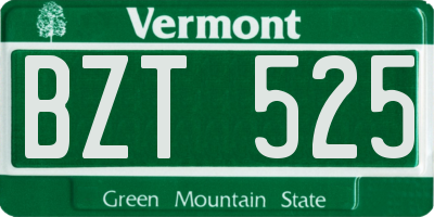 VT license plate BZT525