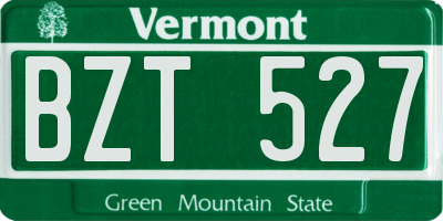 VT license plate BZT527