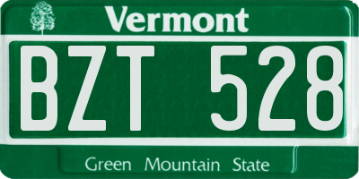 VT license plate BZT528