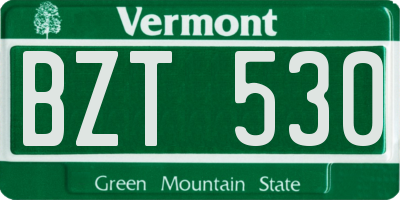 VT license plate BZT530