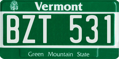 VT license plate BZT531