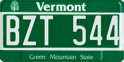 VT license plate BZT544