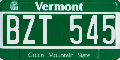 VT license plate BZT545