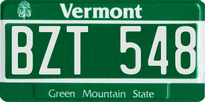 VT license plate BZT548