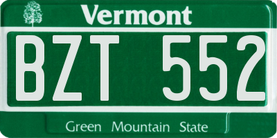 VT license plate BZT552