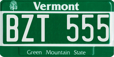 VT license plate BZT555