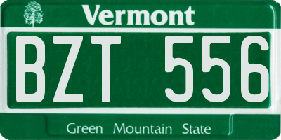 VT license plate BZT556
