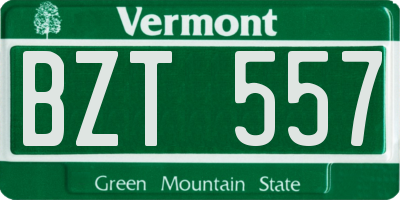 VT license plate BZT557