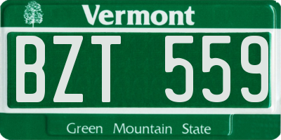 VT license plate BZT559
