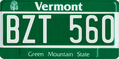 VT license plate BZT560